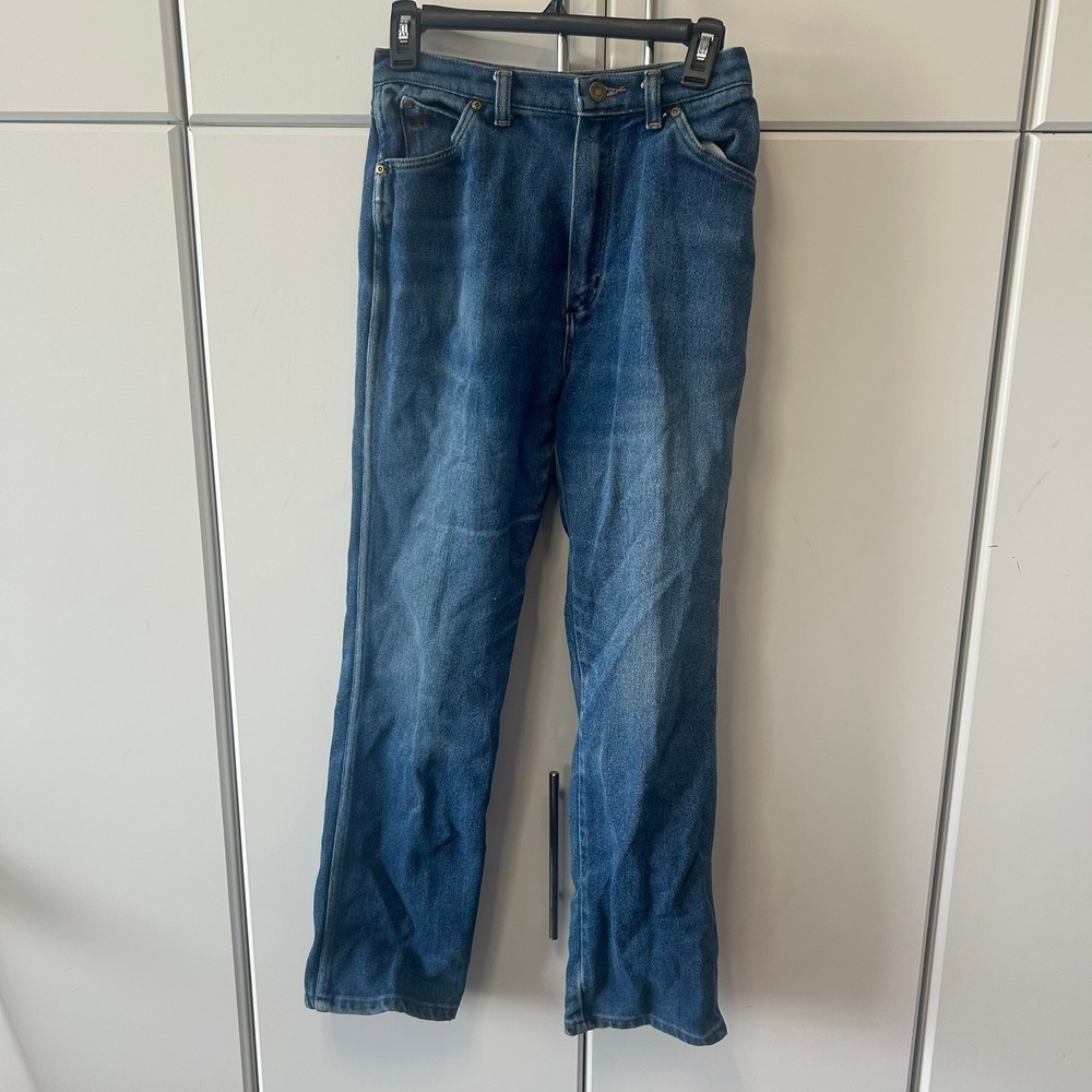 Vintage Wrangler Misses Regular Fit High Rise Straight Leg Blue Jeans Size 12